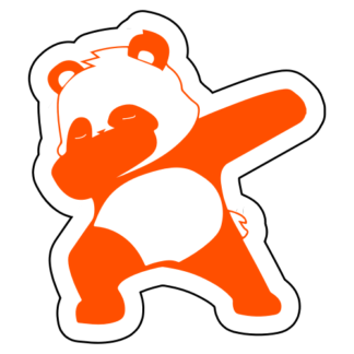 Dabbing Panda Sticker (Orange)